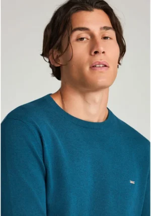 βαμβακερό πουλόβερ FBM012 001 09 Teal