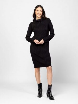 Γυναικείο πλεκτό φόρεμα Heir54012 Black