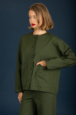 μονόχρωμη oversize μπλούζα 130 61101 Khaki (2)