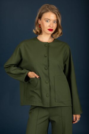 μονόχρωμη oversize μπλούζα 130 61101 Khaki (4)