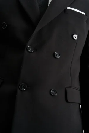 σακάκι με σταυρωτό κουμπί Timeless Charm 100101 Black (2)