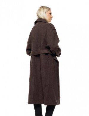 Γυναικείο μακρύ παλτό 54 101 055 Brown (3)