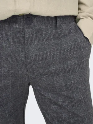 παντελόνι chino καρό 22019887 Black