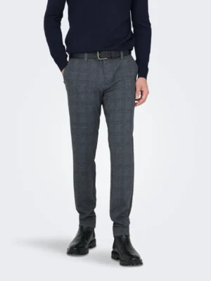 παντελόνι chino καρό 22019887 Dress Blue