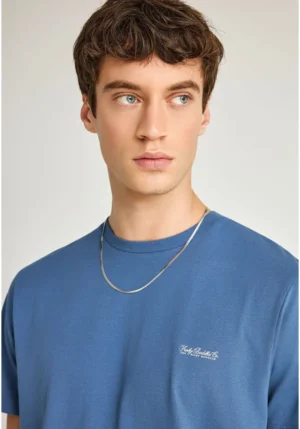 Essential t shirt με λαιμόκοψη FBM013 001 04 Indigo (4)