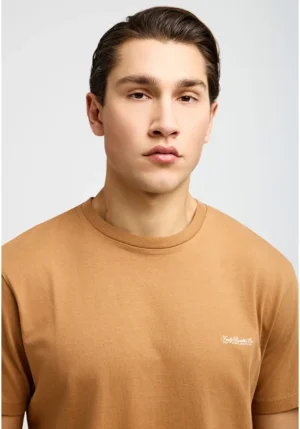 Essential t shirt με λαιμόκοψη FBM013 001 04 Tobacco Brown (4)