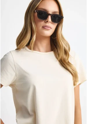 Γυναικείο t shirt από οργανικό βαμβάκι FBL013 103 04 Chalk (4)