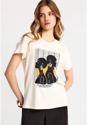 Γυναικείο t shirt με τύπωμα FBL013 122 04 Chalk