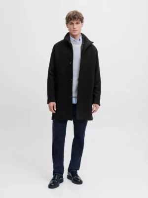 μακρύ μάλλινο παλτό 12280952 Black (2)