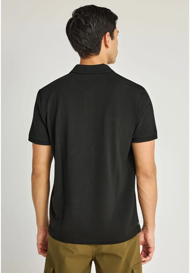 μπλούζα polo από βαμβάκι πικέ FBM013 001 11 Black (3)
