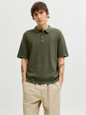 t shirt polo πλεκτό 12268281 Dusty Olive (4)