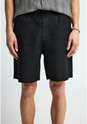 Ανδρική λινή chino βερμούδα FBM013 009 03 Black