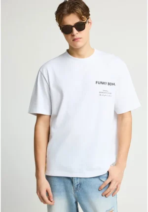 Ανδρικό βαμβακερό t shirt με τύπωμα FBM013 015 04 White
