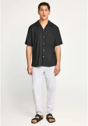 Ανδρικό comfort fit λινό chino παντελόνι FBM013 011 02 White (4)