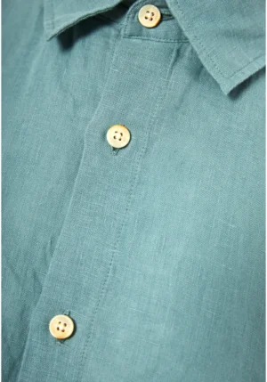 Ανδρικό λινό πουκάμισο The essentials FBM013 001 05 Mineral Blue
