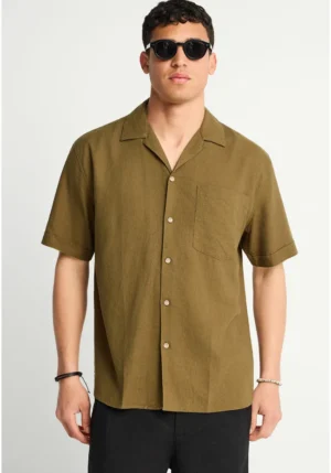Ανδρικό πουκάμισο με κοντό μανίκι FBM013 006 05 Dusty Olive