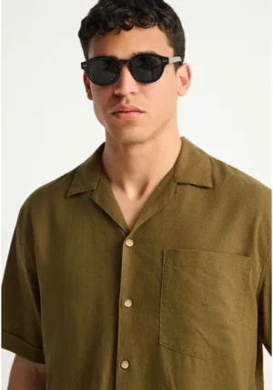 Ανδρικό πουκάμισο με κοντό μανίκι FBM013 006 05 Dusty Olive (4)