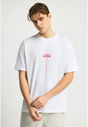Ανδρικό relaxed t shirt με τύπωμα FBM013 035 04 White