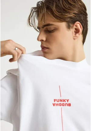 Ανδρικό relaxed t shirt με τύπωμα FBM013 035 04 White (4)