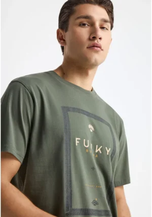 Ανδρικό relaxed t shirt με τύπωμα FBM013 044 04 Deep Forest (4)