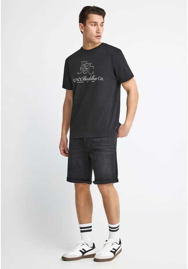 Ανδρικό t shirt με τύπωμα από βαμβάκι FBM013 023 04 Black (3)