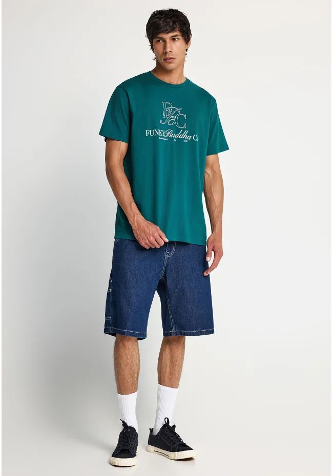 Ανδρικό t shirt με τύπωμα από βαμβάκι FBM013 023 04 Emerald (2)