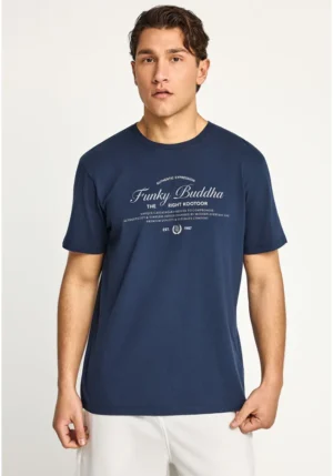 Ανδρικό t shirt με τύπωμα από βαμβάκι FBM013 024 04 Navy