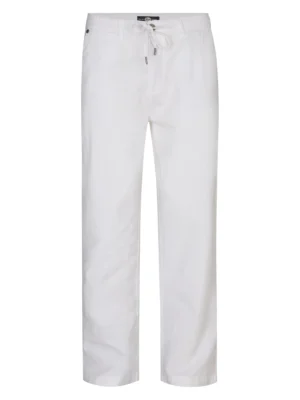 chinos λινό παντελόνι με λάστιχο Tro5950000 White (2)