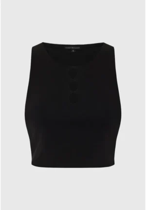 Crop top με κοψίματα μπροστά FBL013 109 17 Black