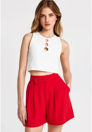 Crop top με κοψίματα μπροστά FBL013 109 17 White (4)