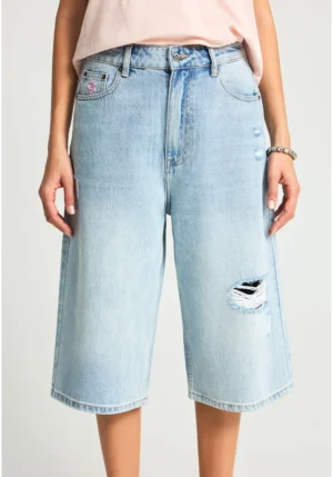 Γυναικεία jean βερμούδα FBL013 178 03 LT Blue