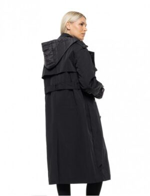 Γυναικεία μακριά καπαρντίνα 54 101 068 Black