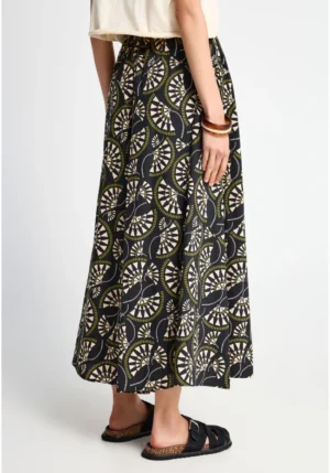 Γυναικεία wide leg Εμπριμέ παντελόνα FBL013 105 02 Black (2)