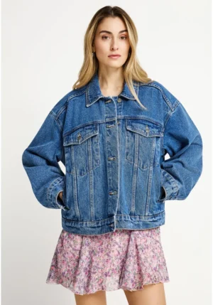 Γυναικείο jean μπουφάν FBL013 164 01 MD Blue