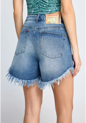 Γυναικείο jean σόρτς FBL013 165 03 M.D Blue (3)