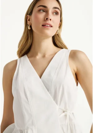 Γυναικείο κρουαζέ top με βολάν FBL013 121 17 White (3)
