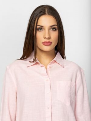 Γυναικείο πουκάμισο λινό Retta40037 L.T Roze (4)