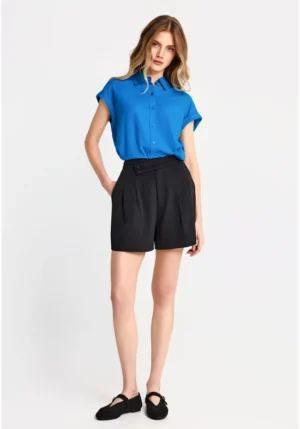 Γυναικείο σόρτς με πιέτες στη μέση FBL013 114 03 Black (2)