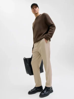 jogger παντελόνι chinos Tapered Fit 12282533 Crockery (4)