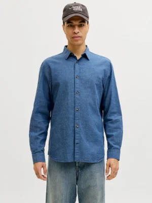 λινό πουκάμισο 12289174 Navy Blazer