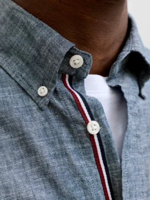 λινό πουκάμισο 12293269 Faded Denim