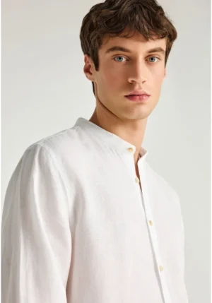 Λινό πουκάμισο με λαιμό mao FBM013 003 05 White (4)