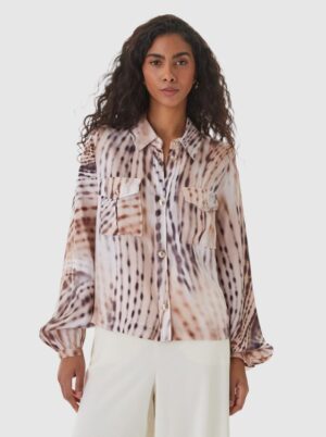 Πουκάμισο από Viscose Dalia 17890 Beige