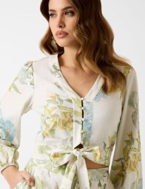 Πουκάμισο με λινό Shirley 25650 Green (4)