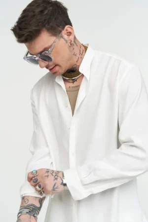 Πουκάμισο μάο overshirt Halo 902002 White