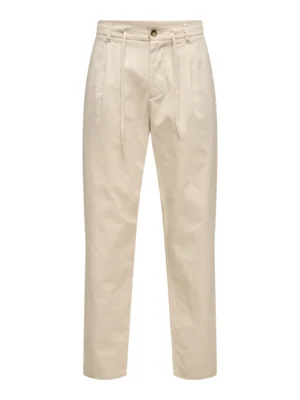 Tapered Fit λινό παντελόνι chinos 22036356 Silver Lining (2)