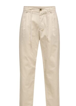 Tapered Fit λινό παντελόνι chinos 22036356 Silver Lining (2)