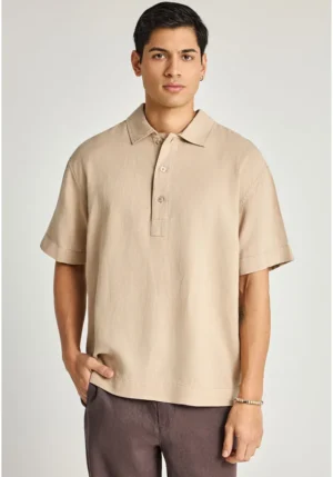 Ανδρική μπλούζα polo FBM013 005 11 Greige