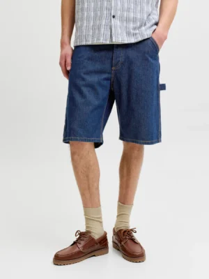 Βερμούδα jean σε φαρδιά γραμμή 12289502 Blue Denim