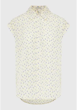βισκόζη Floral αμάνικο πουκάμισο FBL013 105 05 Off White